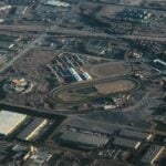Aerial view of Canterbury Park race track in Minnesota