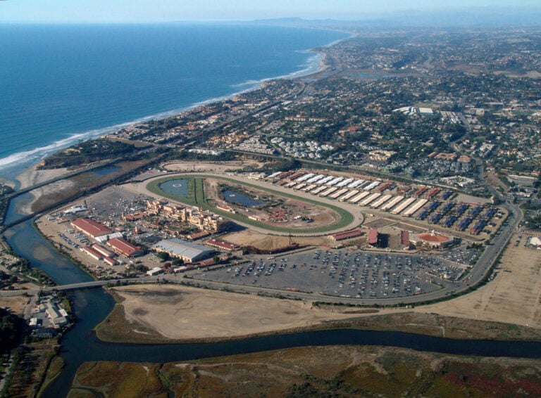 Aerial view of Del Mar Racetrack horse race track