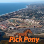 Aerial view of Del Mar Racetrack horse race track