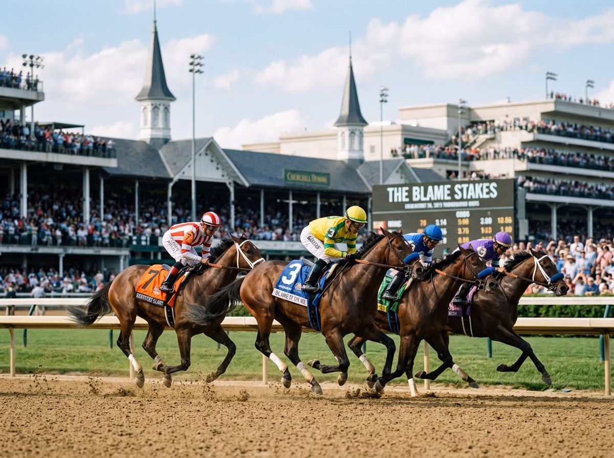 Horses racing in the Blame Stakes at Churchill Downs
